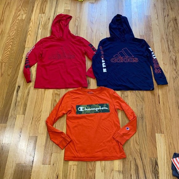 Boys Size M Adidas Champion Long Sleeve TShirt Lot